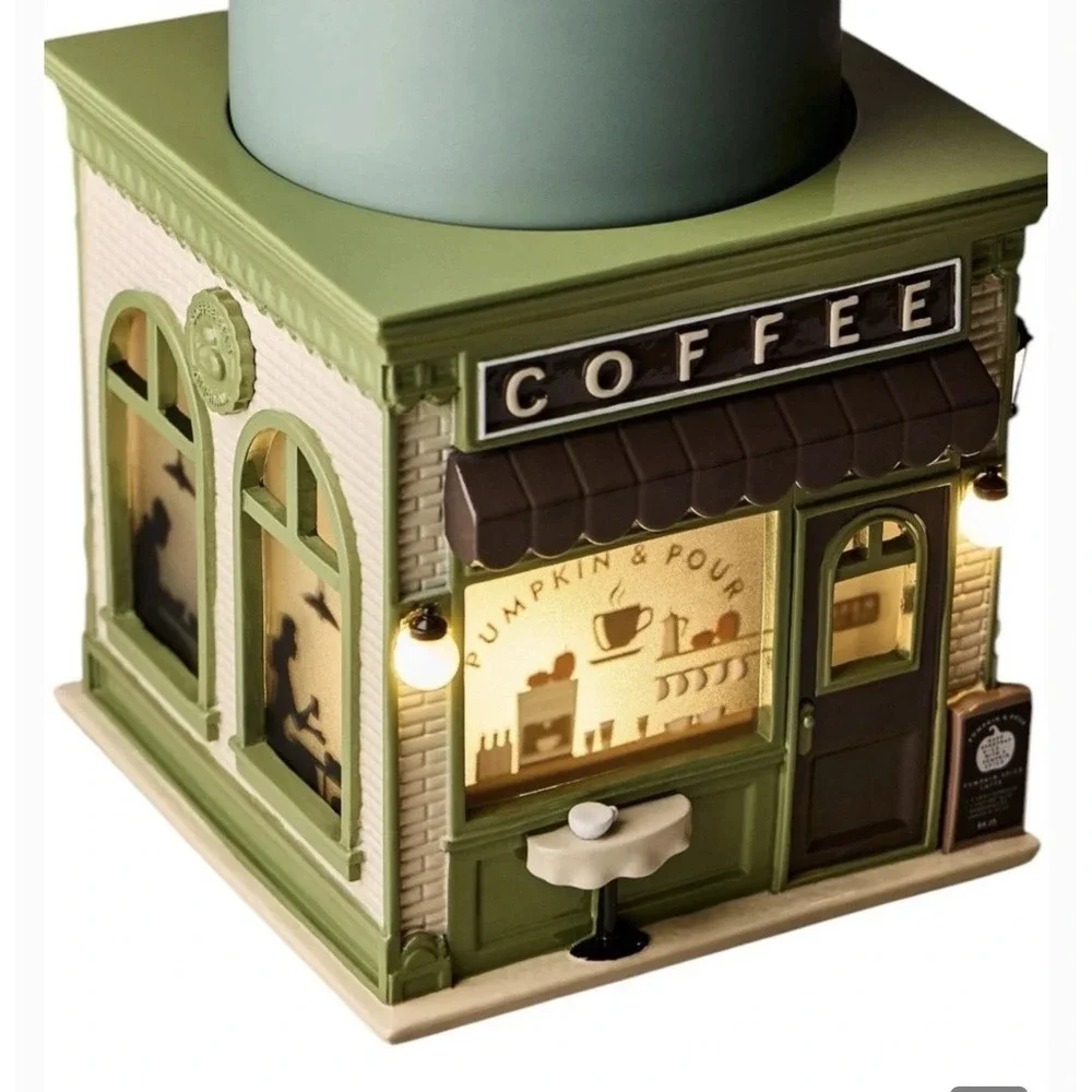 New! Bath & Body Works BOOKSTORE/COFFEE SHOP Light-up 3-Wick Candle Holder